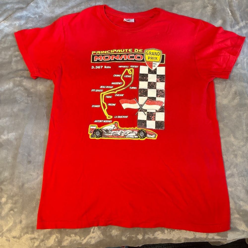 Monaco Grand Prix red graphic tshirt